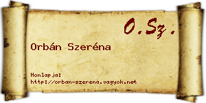 Orbán Szeréna névjegykártya