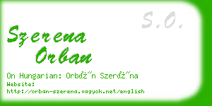 szerena orban business card